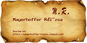 Mayerhoffer Rózsa névjegykártya